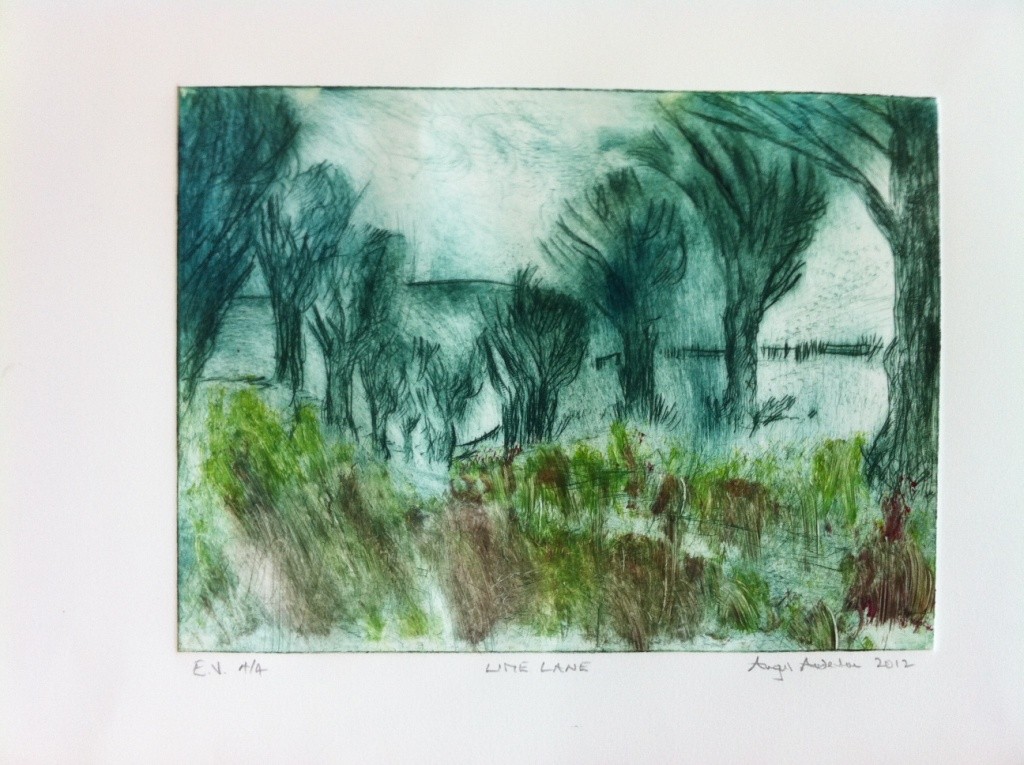 Lime Lane, monoprint